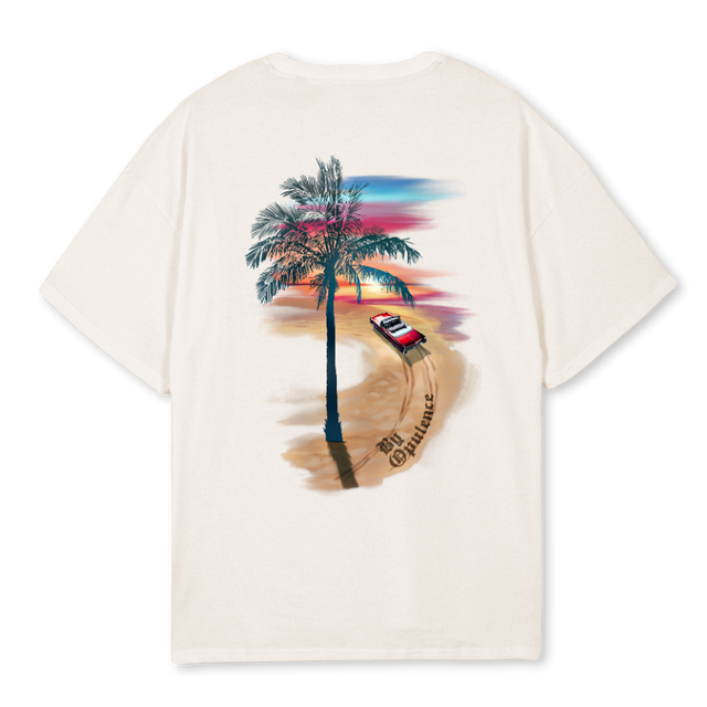 OTSUNSET Vintage White Oversized Tee.