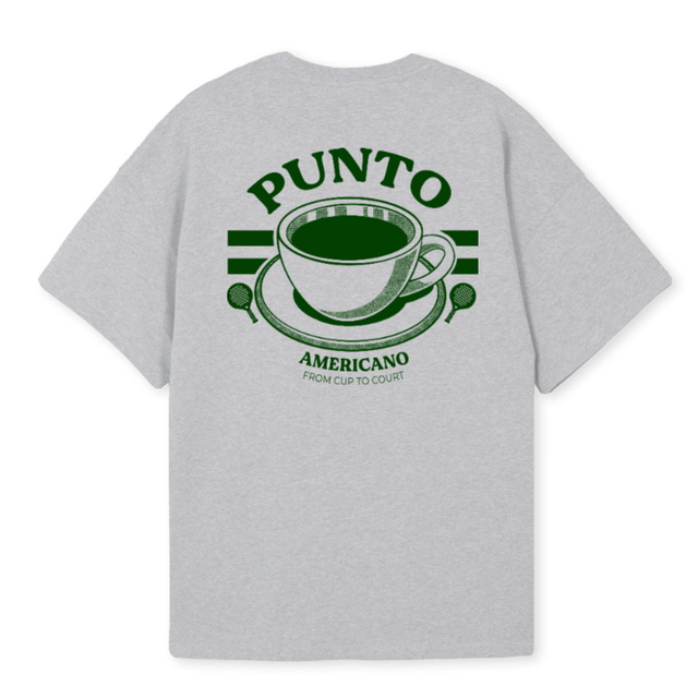 AMERICANO Light Grey Marl Oversized Tee.