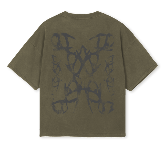 NSFRONTBACK Vintage Olive Oversized Boxy Tee.
