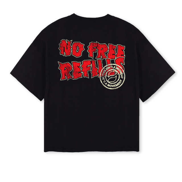 REFILL Black Oversized Boxy Tee.