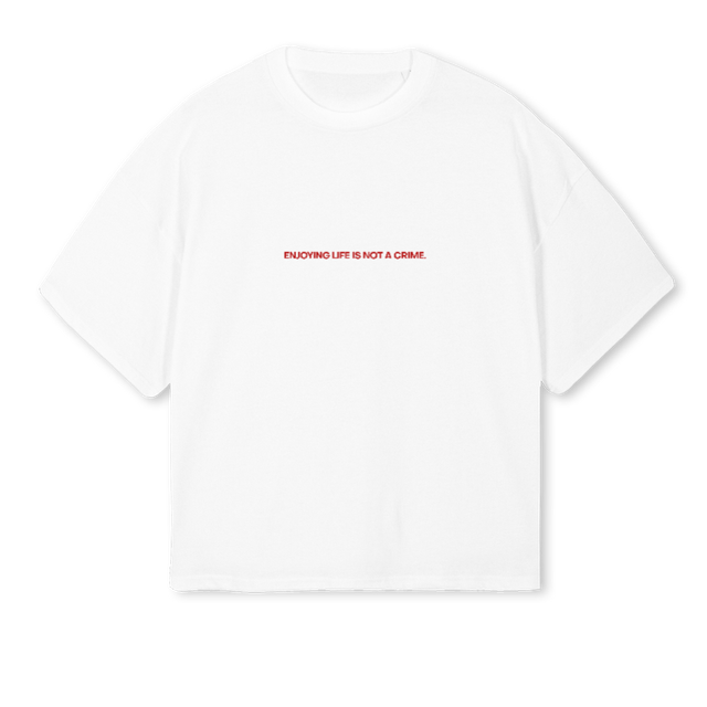 KLARA White Oversized Boxy Tee.