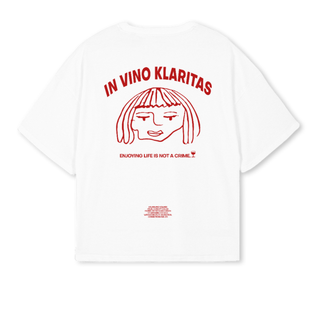 KLARA White Oversized Boxy Tee.