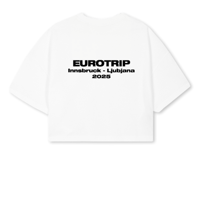CROPTOPET White Cropped Oversized Tee.