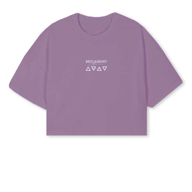 BECTWOP Purple Cropped Oversized Tee.