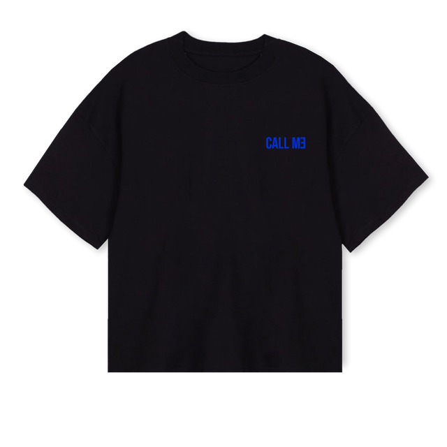 CALLMEBACKPRSNL Black Oversized Boxy Tee.