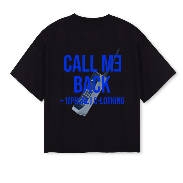 CALLMEBACKPRSNL Black Oversized Boxy Tee.