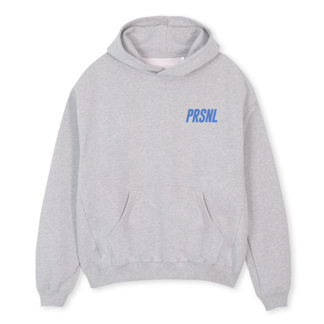 PRSNLPBLURHOODIE Light Grey Marl Oversized Hoodie.