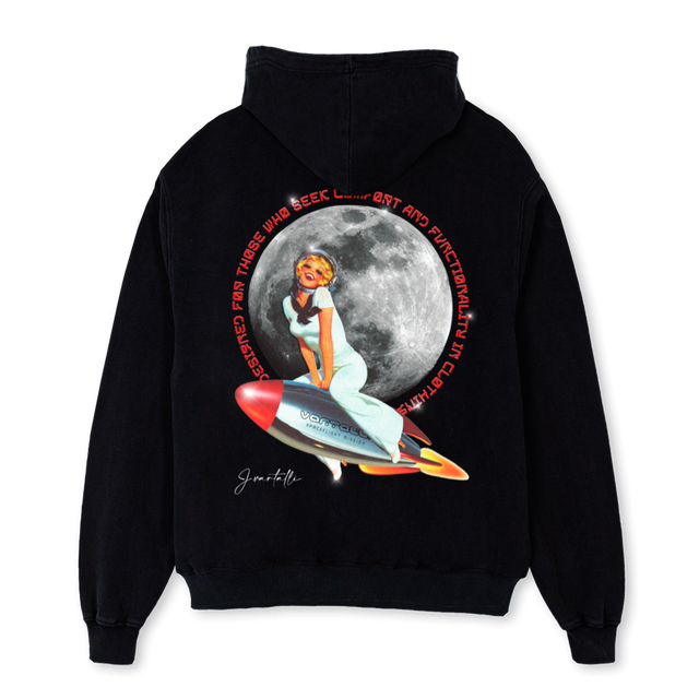 SPACEFLIGHTHOODIE Black Oversized Hoodie.