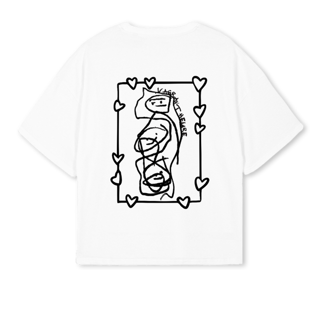ACHILDSMIND White Oversized Boxy Tee.