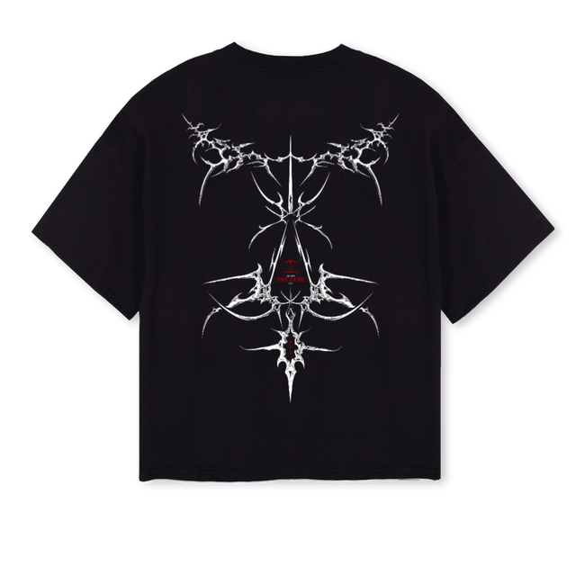 TIMOBLACK Black Oversized Boxy Tee.