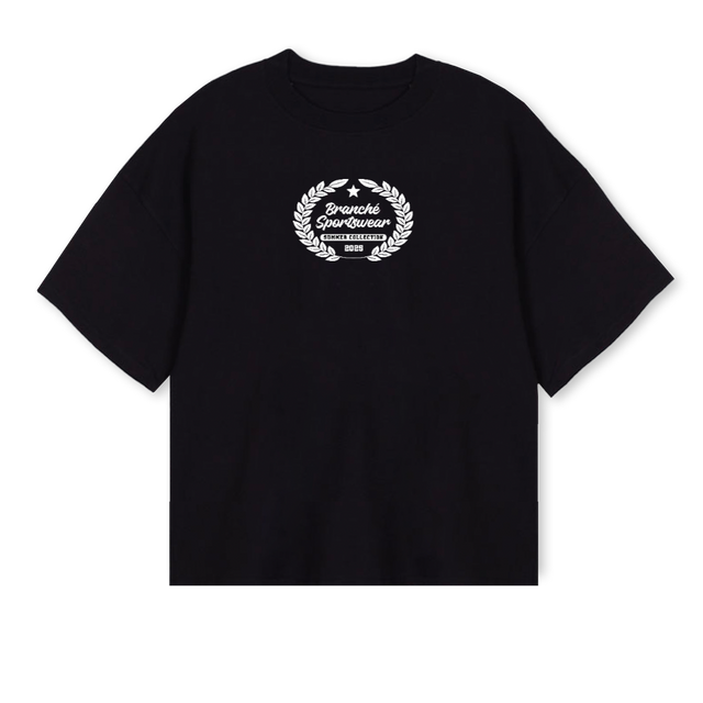 SHDHDH Black Oversized Boxy Tee.