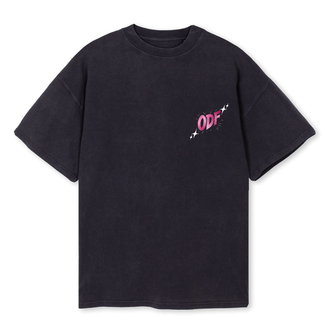 ODFGIRLVBTS Vintage Black Oversized Tee.
