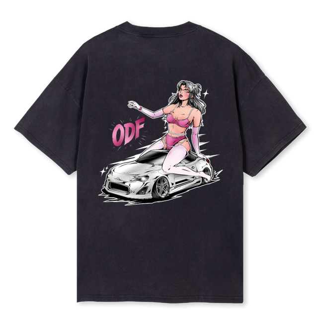 ODFGIRLVBTS Vintage Black Oversized Tee.