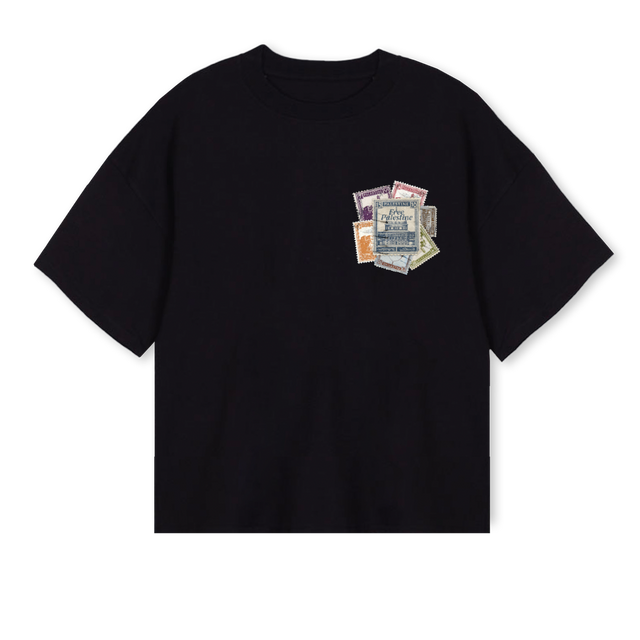 POSTSHIRT Black Oversized Boxy Tee.