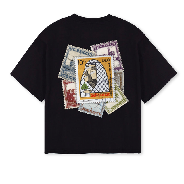POSTSHIRT Black Oversized Boxy Tee.