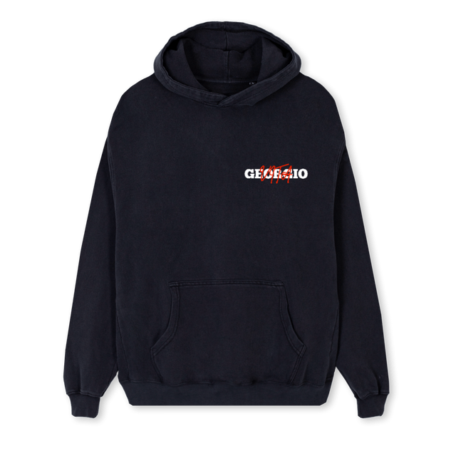 HOODS_2 Vintage Black Regular Hoodie.