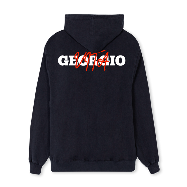 HOODS_2 Vintage Black Regular Hoodie.