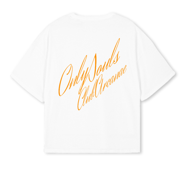 ANGELDEVIL White Oversized Boxy Tee.