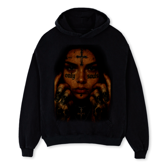 HOODEDGIRLHOODIE Black Oversized Hoodie.