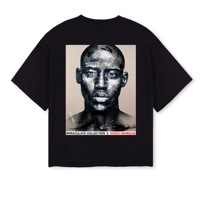 MARIO HENRIQUE Black Oversized Boxy Tee.