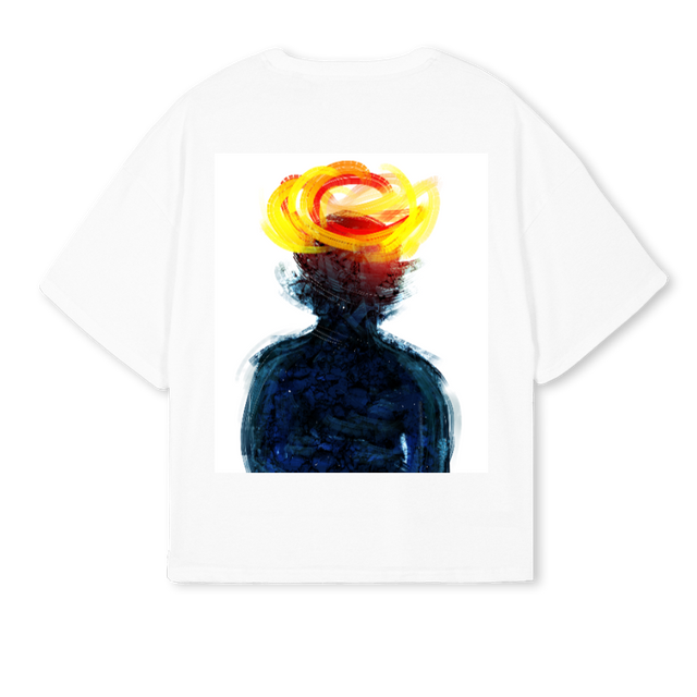 VIBRANCE White Oversized Boxy Tee.