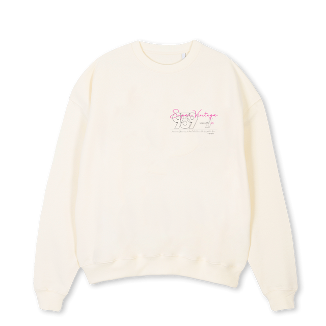 NINEFIVE Cream Oversized Crewneck Sweater.