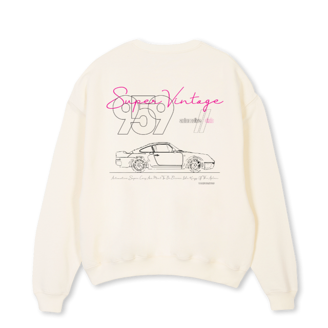 NINEFIVE Cream Oversized Crewneck Sweater.