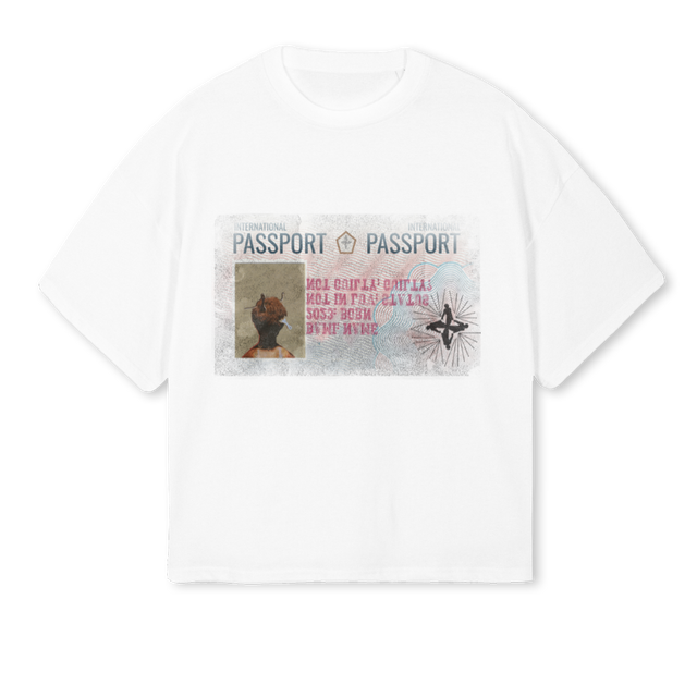 BAMI PASSPORT White Oversized Boxy Tee.