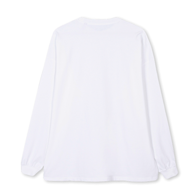HUELS White Oversized LS Tee.