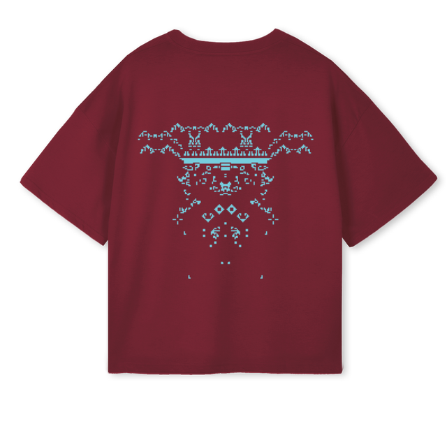 SYMBGENERALTSHIRT Burgundy Oversized Boxy Tee.