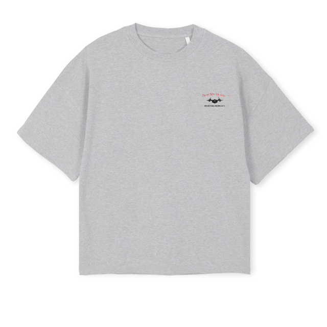SR SEVENTY Light Grey Marl Oversized Boxy Tee.