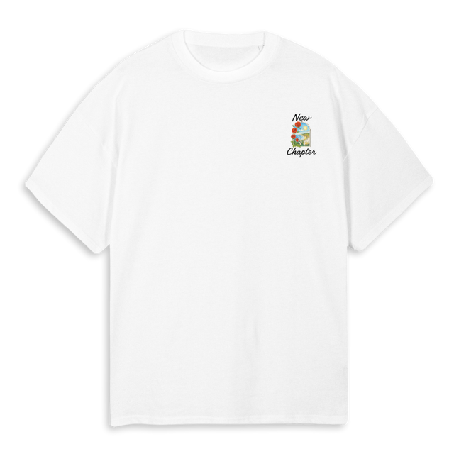 NCXFLOWERS White Oversized Tee.