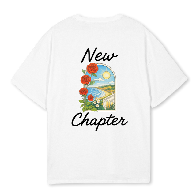 NCXFLOWERS White Oversized Tee.