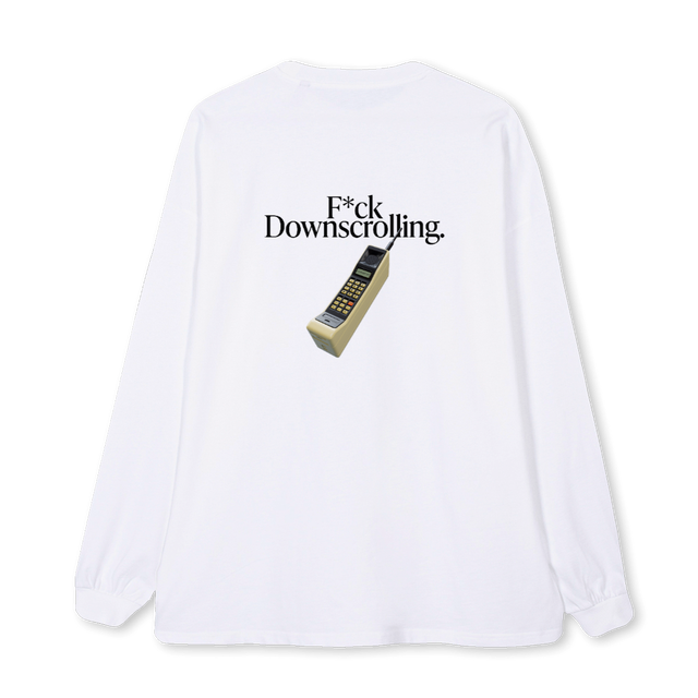 FLAM SCROLL White Oversized LS Tee.