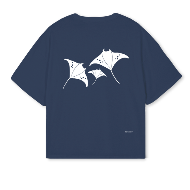 MANTA TESTARDO Navy Blue Oversized Boxy Tee.