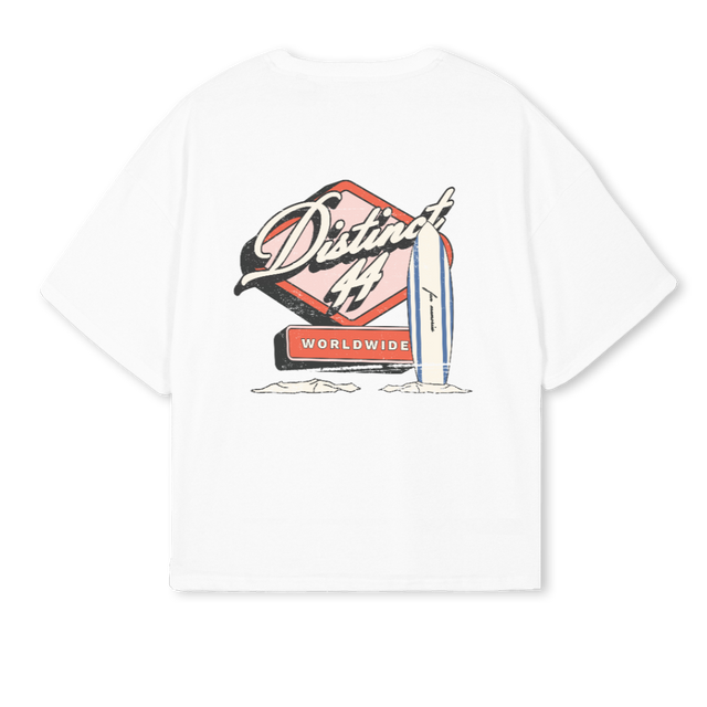 FUN MEMORIES White Oversized Boxy Tee.