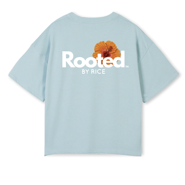 ROOTED Cold Blue Oversized Boxy Tee.