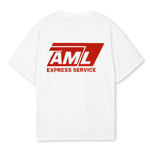 AMLEXPRESSRED White Oversized Tee.