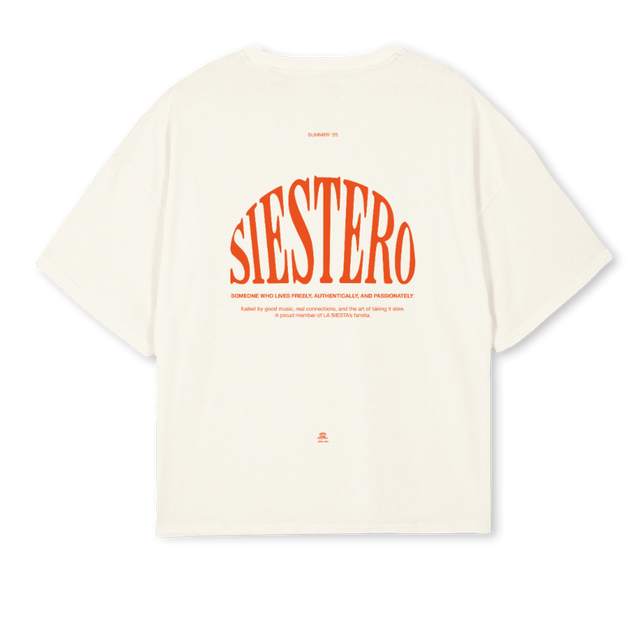 SIESTEROCREAM Cream Oversized Boxy Tee.