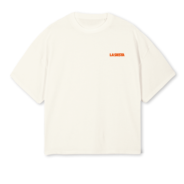 UNIFORMORANGE Cream Oversized Boxy Tee.