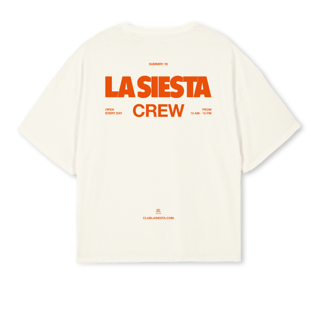 UNIFORMORANGE Cream Oversized Boxy Tee.