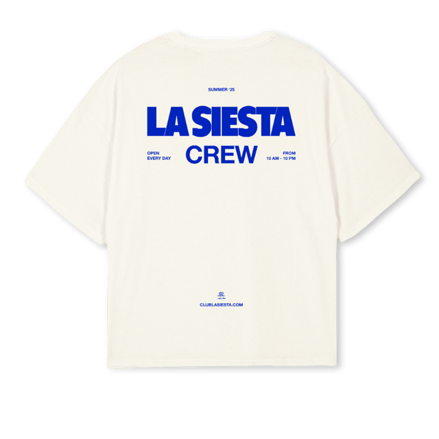 UNIFROMWHITE Cream Oversized Boxy Tee.