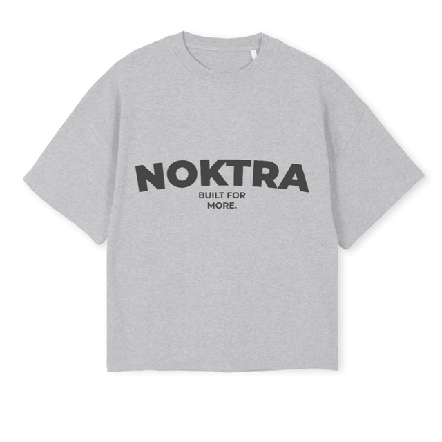GREYBFM NOKTRAT Light Grey Marl Oversized Boxy Tee.