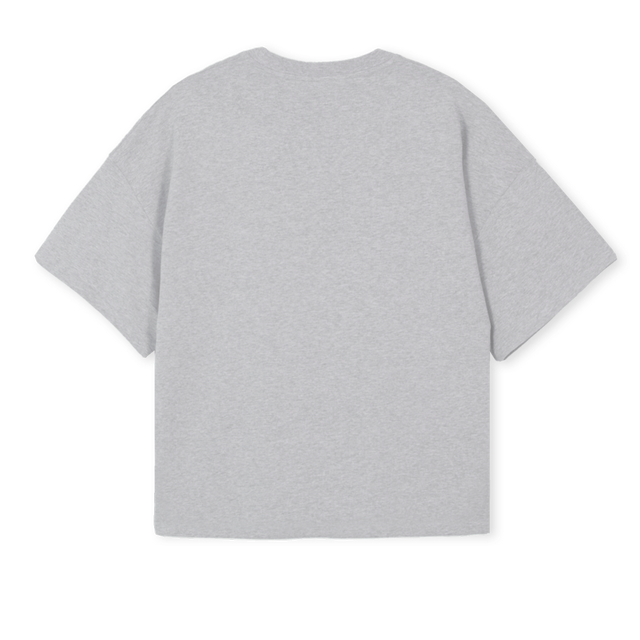 GREYBFM NOKTRAT Light Grey Marl Oversized Boxy Tee.
