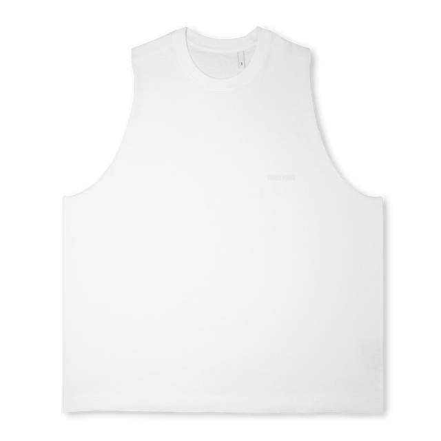 THIRDVOICEDROPTWO_VEST Bright white Oversized Vest.