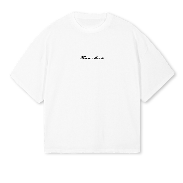 HEELS White Oversized Boxy Tee.