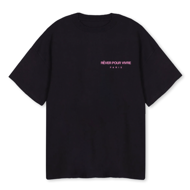 POURVIVREPAINTBS Black Oversized Tee.