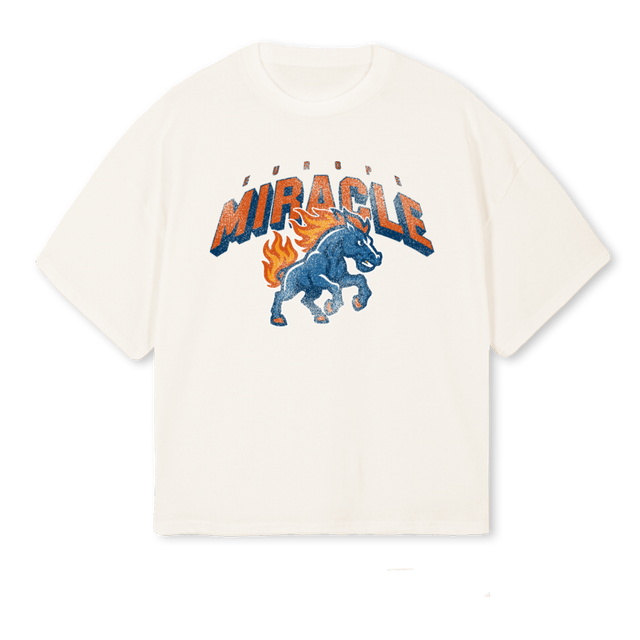 BASKETTEE Vintage White Oversized Boxy Tee.