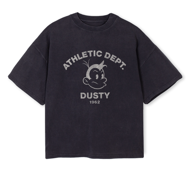 ATHLETICDESIXTYTWO Vintage Black Oversized Boxy Tee.