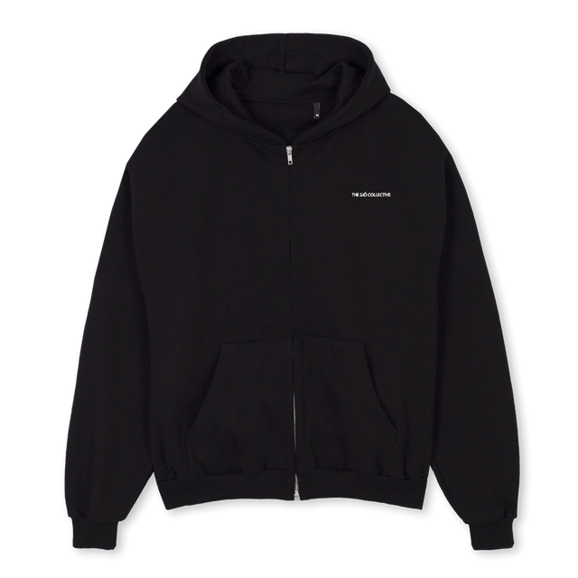 FIA Black Oversized Zipped Hoodie.